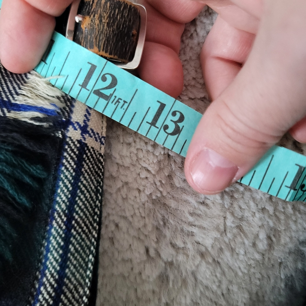 Mosbrook vintage pure wool skirt green tartin plaid Green Navy White - Picture 7 of 8